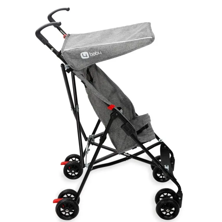 4 Baby Kolay Katlanabilen Eko Baston Bebek Arabası Gri - 2