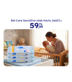 BM CARE SENSİTİVE ISLAK HAVLU 3x60 
 