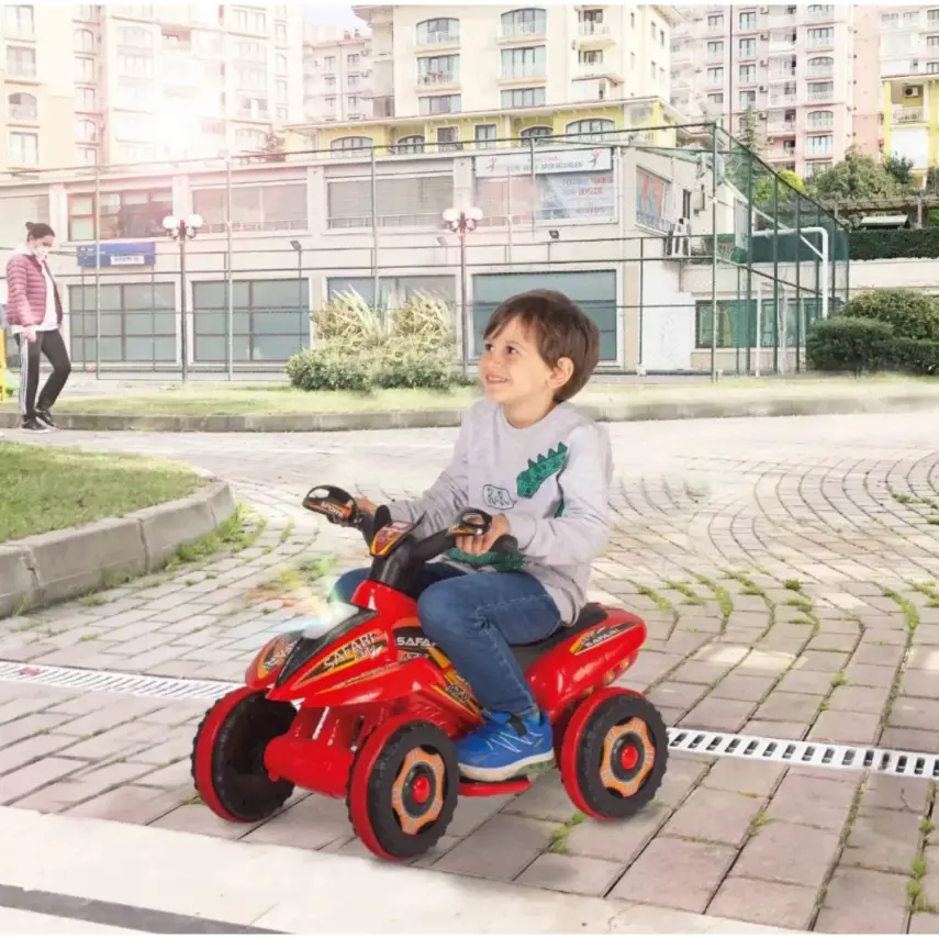Akülü Atv Müzikli ve Led Işıklı 6V Safari Kırmızı - 8