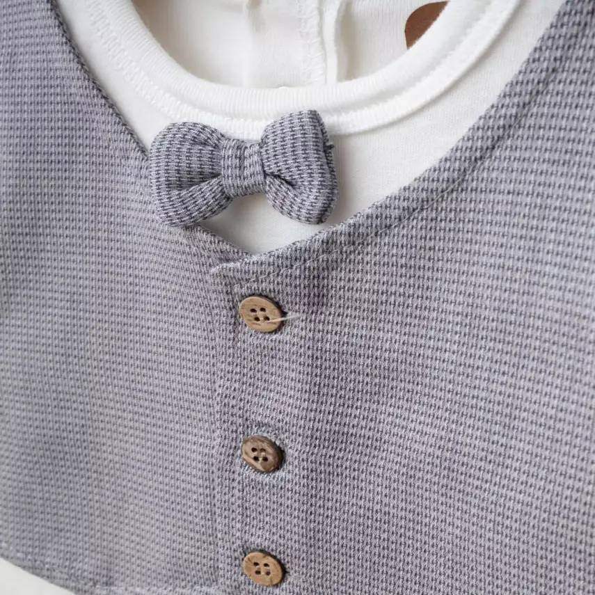 Albimini 2li Takım Yelekli Gri - 3