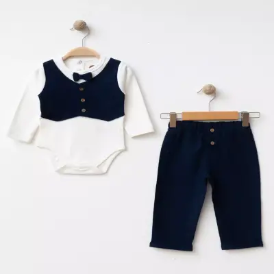 Albimini 2li Takım Yelekli Lacivert