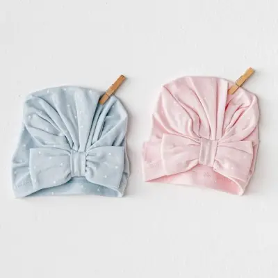 Andy Wawa Bebek Şapka 2Li Cuddly Bunny Bear Mavi - Pembe