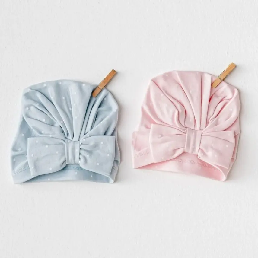 Andy Wawa  Bebek Şapka 2Li Cuddly Bunny Bear Mavi - Pembe - 1