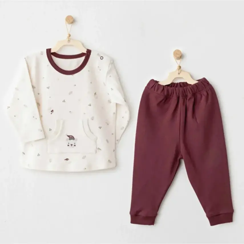 Andy Wawa Erkek 2li Takım My 1st Wardrobe Bordo - Ekru - 1