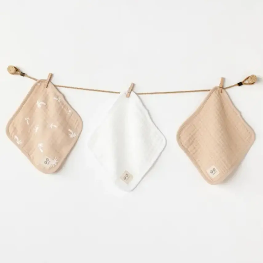 Andy Wawa Erkek Ağız Mendili 3lü Smil All Day 20x20cm Bej - Beyaz - 1