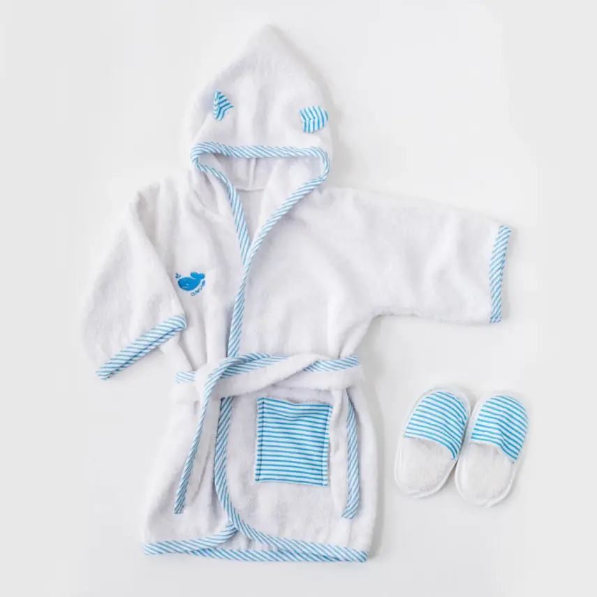 Andy Wawa Erkek Bornoz Takımı Baby Home Beyaz - 1