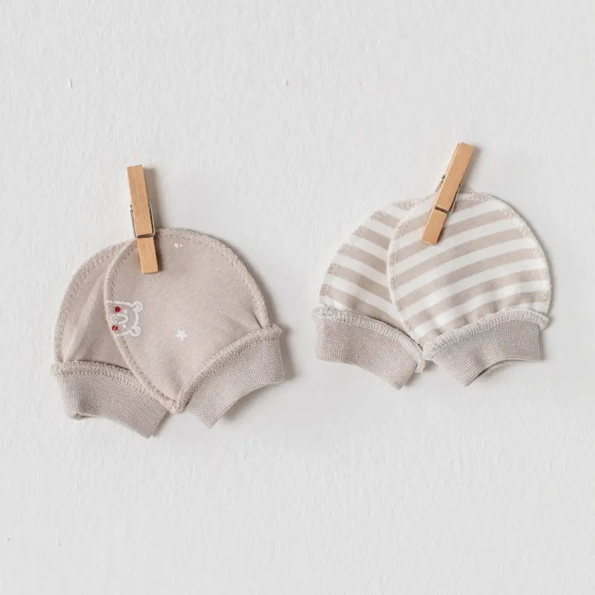 Andy Wawa Erkek Eldiven 2li Oorganik Baby Bej - 1