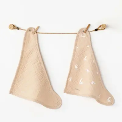 Andy Wawa Erkek Fular Önlük 2li Müslin Smill All Day Bej - Beyaz