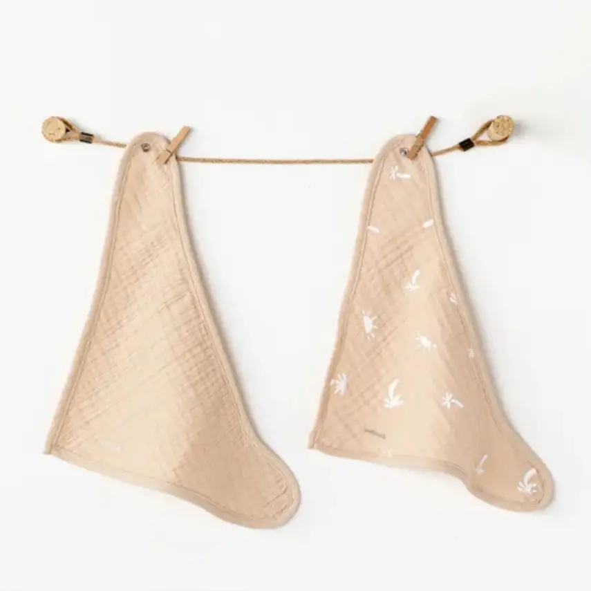 Andy Wawa Erkek Fular Önlük 2li Müslin Smill All Day Bej - Beyaz - 1