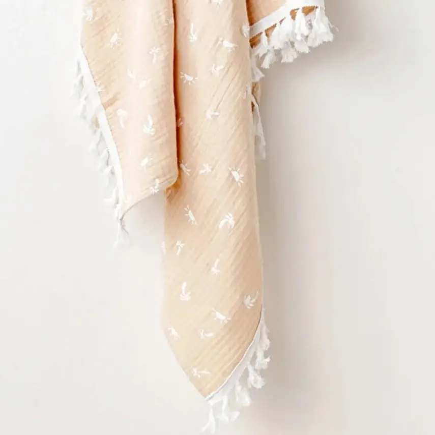 Andy Wawa Erkek Müslin Battaniye Smil All Day 90x85cm Bej - 2