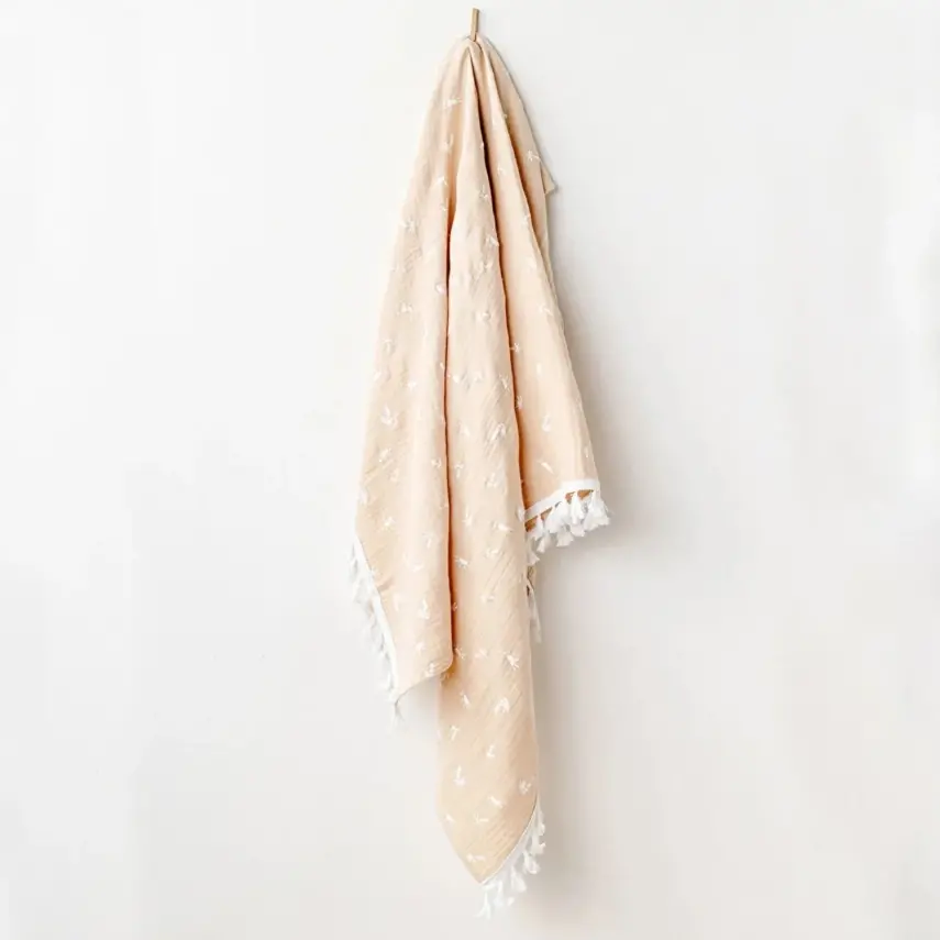 Andy Wawa Erkek Müslin Battaniye Smil All Day 90x85cm Bej - 1