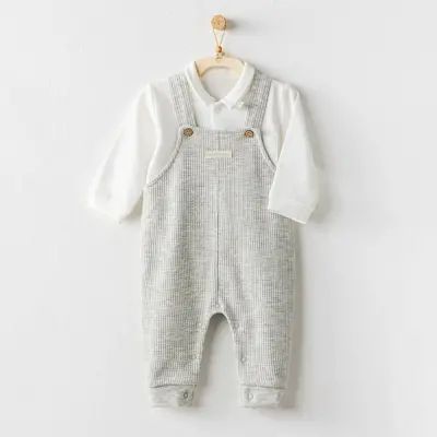 Andy Wawa Erkek Salopet Takımı Penguin Planet Ekru - Gri