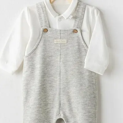 Andy Wawa Erkek Salopet Takımı Penguin Planet Ekru - Gri - 2