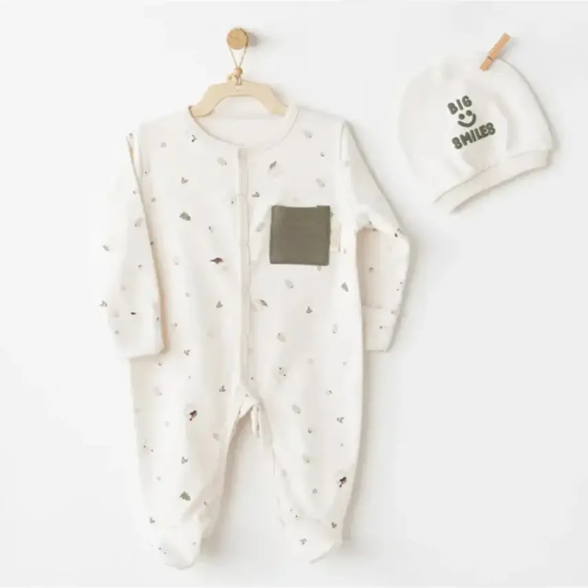 Andy Wawa Erkek Tulum Şapka Takım My 1st Wardrobe Ekru - 1