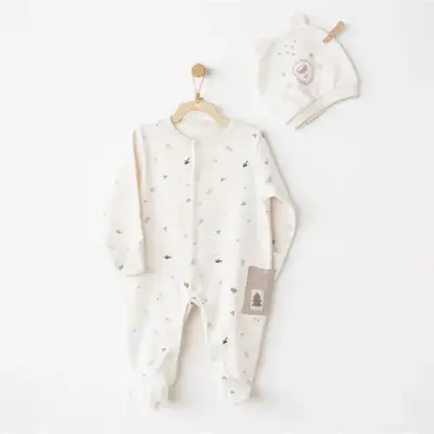 Andy Wawa Erkek Tulum Şapka Takım My 1st Wardrobe Ekru