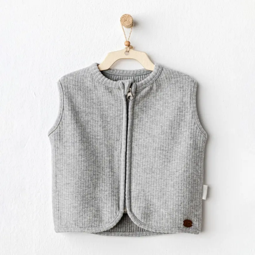 Andy Wawa Erkek Yelek Basic Gri Melanj - 1