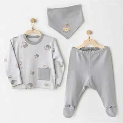 Andy Wawa Erkek Zıbın Takımı 3lü Hello Autumn Gri