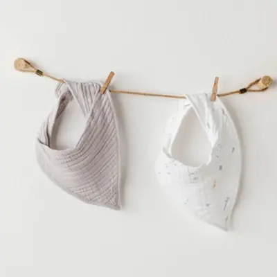 Andy Wawa Fular Önlük 2li Müslin Ocean Is My Happy Place Gri - Beyaz