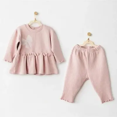 Andy Wawa Kız 2li Takım Casual Pembe