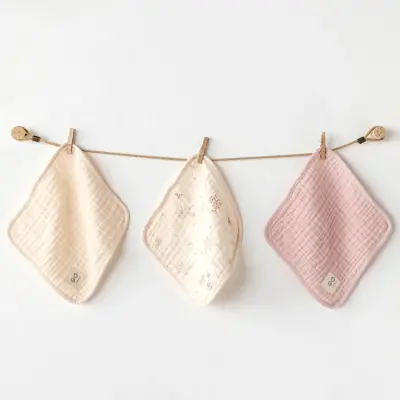 Andy Wawa Kız Ağız Mendili 3lü Pretty Flowers 20x20cm Renkli