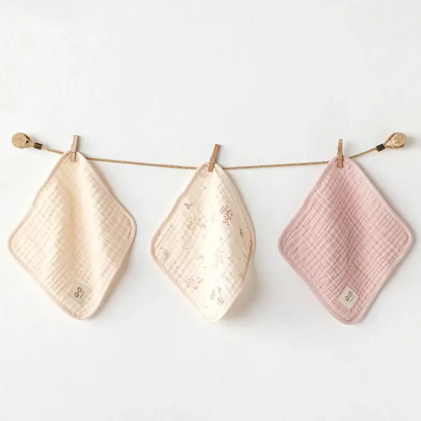 Andy Wawa Kız Ağız Mendili 3lü Pretty Flowers 20x20cm Renkli - 1