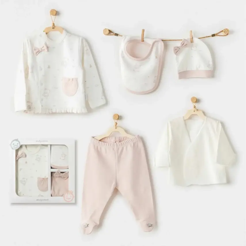 Andy Wawa Kız Bebek 5li Hastane Çıkışı Ballerina Ekru - 1