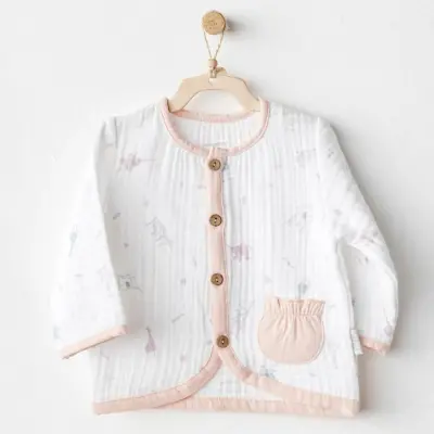 Andy Wawa Kız Bebek Ceket Müslin Love Family Ekru