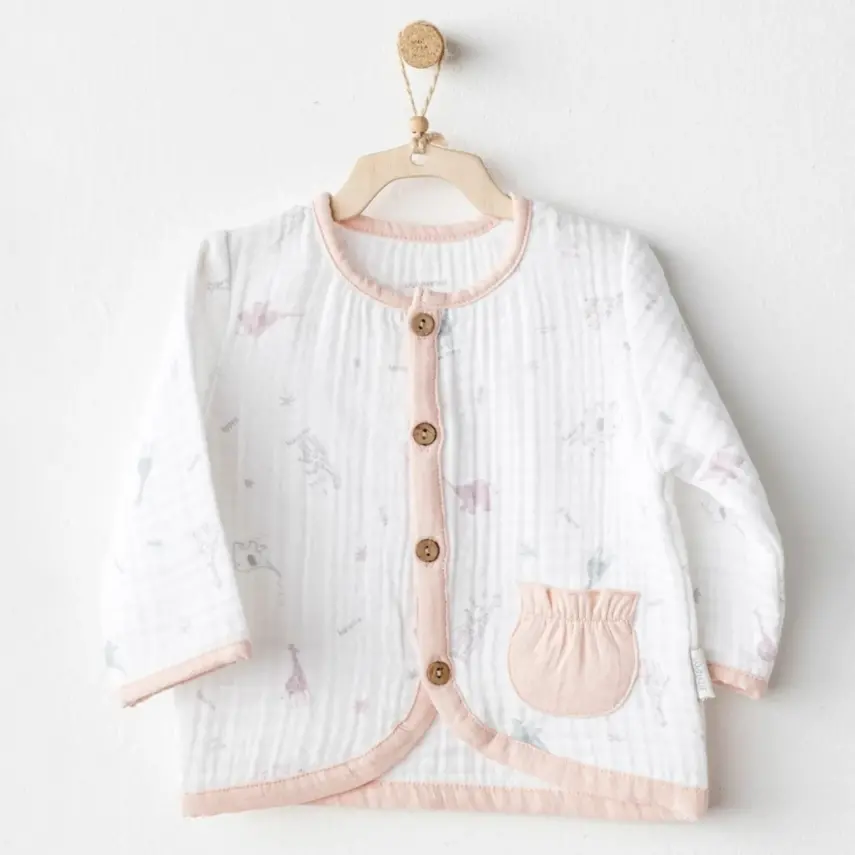 Andy Wawa Kız Bebek Ceket Müslin Love Family Ekru - 3