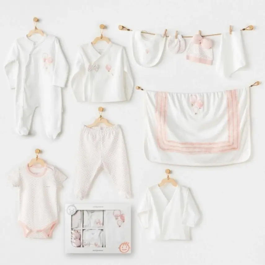 Andy Wawa Kız Bebek Hastane Çıkışı 10Lu Pink Baloons Ekru - 1