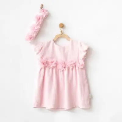 Andy Wawa Kız Elbise Bant Takım Good Luck Pembe