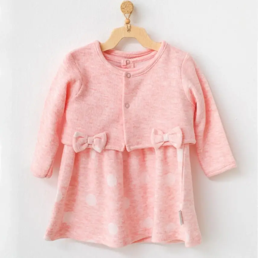 Andy Wawa Kız Elbise Bolero Takım Polka Dot Pembe - 6