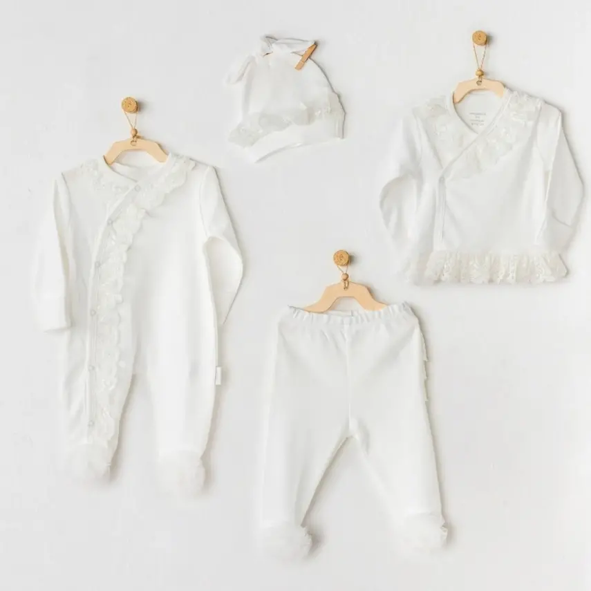 Andy Wawa Kız Hastane Çıkışı 4lü Tulle Chic Girl Ekru - 1