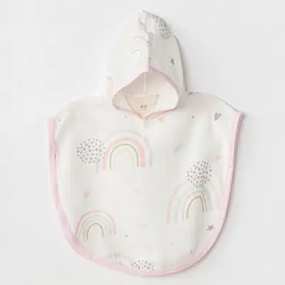 Andy Wawa Kız Panço Müslin Have A Nice Day Pembe - Beyaz