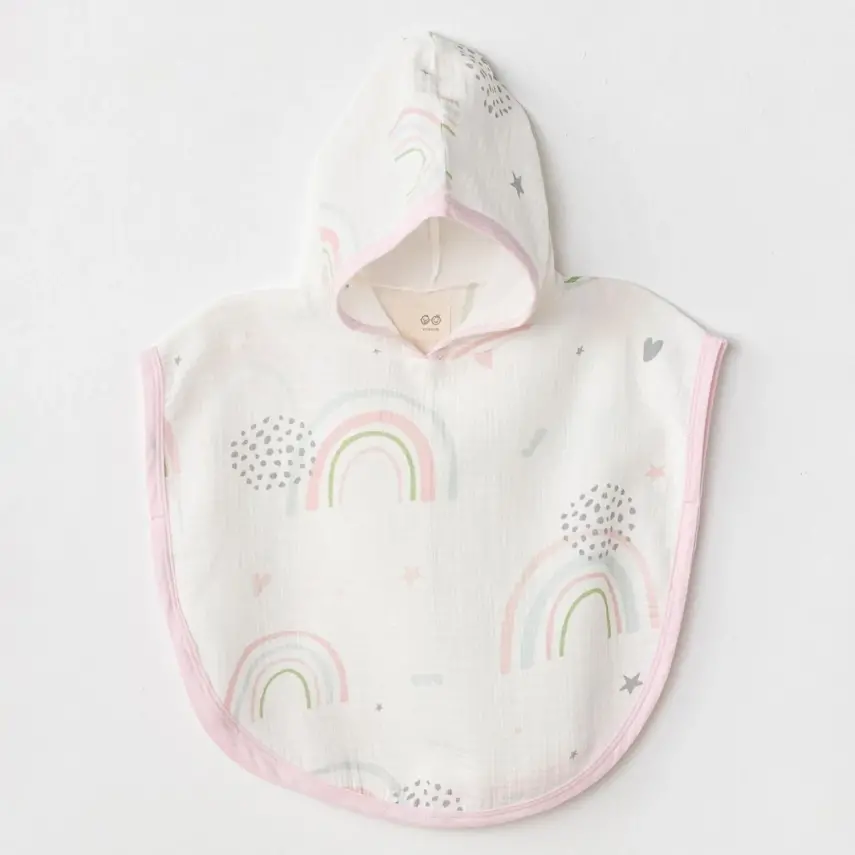 Andy Wawa Kız Panço Müslin Have A Nice Day Pembe - Beyaz - 2