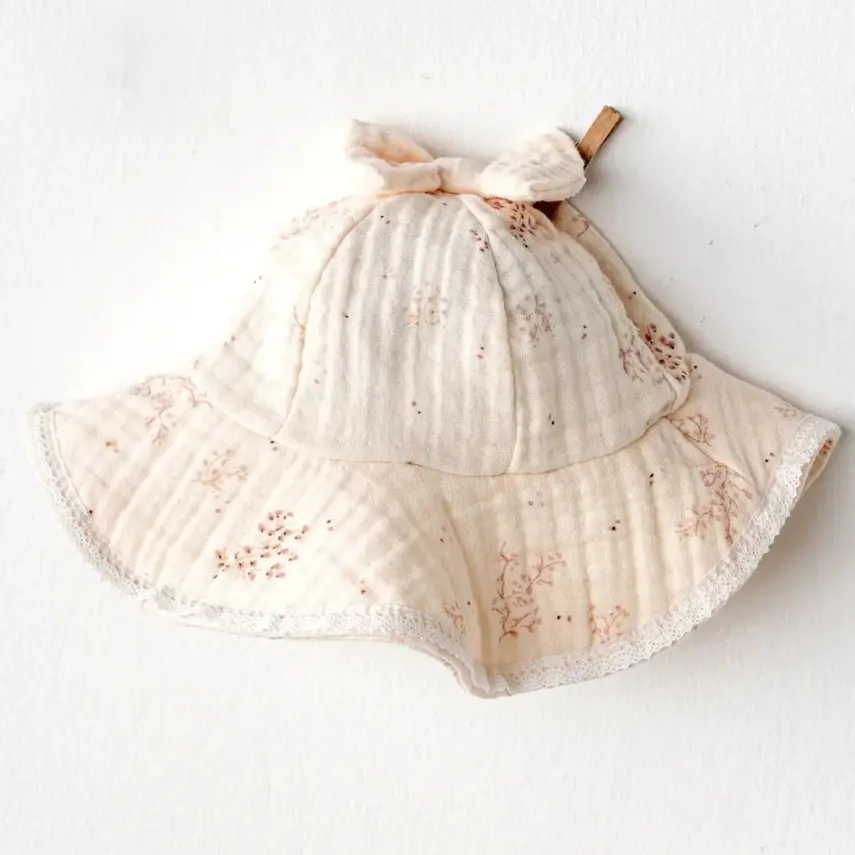 Andy Wawa Kız Şapka Müslin Pretty Flowers Açık Somon - 1