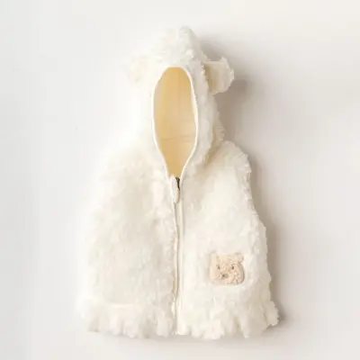 Andy Wawa Kız Yelek Plush Basic Ekru