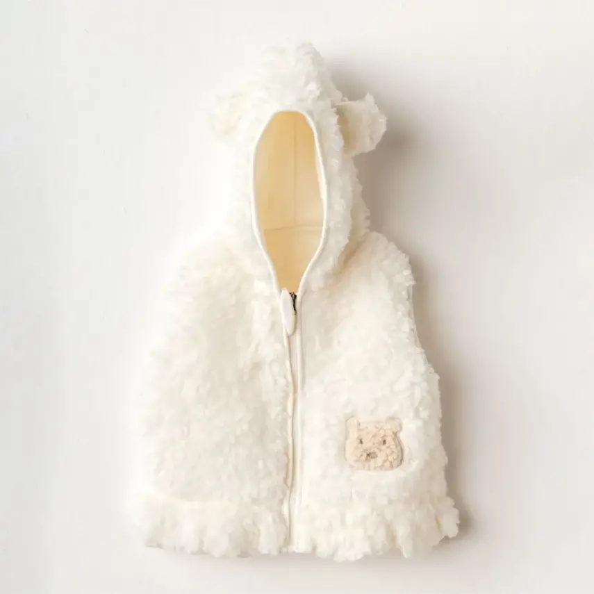 Andy Wawa Kız Yelek Plush Basic Ekru - 1