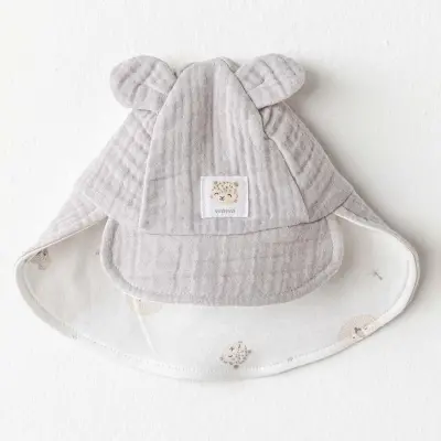 Andy Wawa Müslin Bebek Şapka Happy Animals Gri