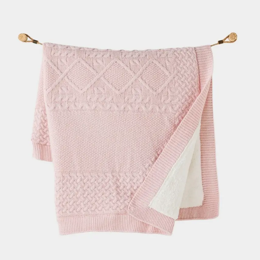 Andy Wawa Unisex Battaniye Triko 95x85cm Pembe Melanj - 1