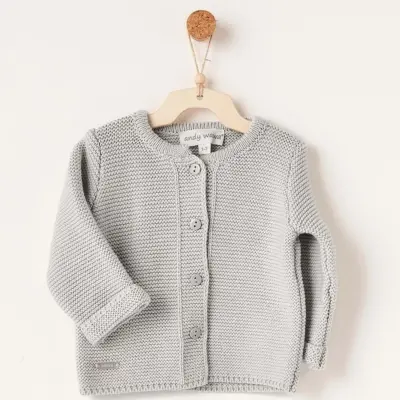 Andy Wawa Unisex Ceket Triko Basic  Gri Melanj