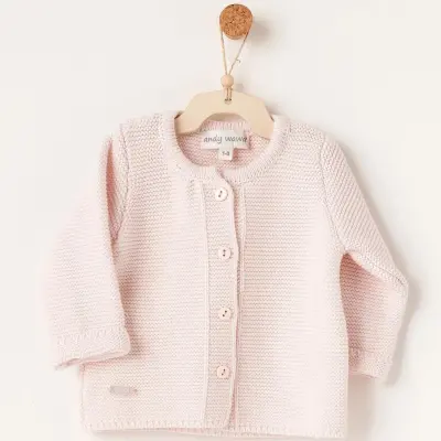 Andy Wawa Unisex Ceket Triko Basic  Pembe