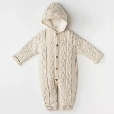 Andy Wawa Unisex Kozmonot Triko Pramsuit Bej Melanj 