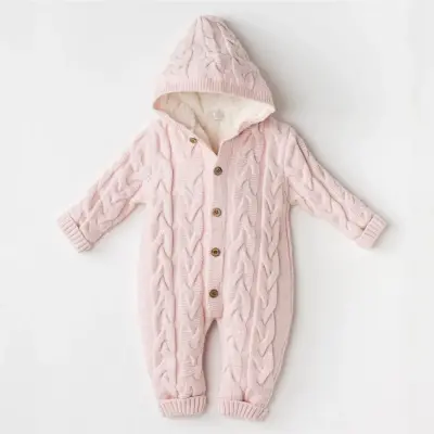 Andy Wawa Unisex Kozmonot Triko Pramsuit Pembe Melanj