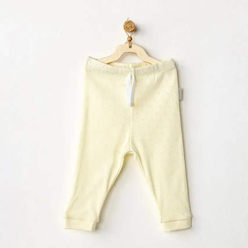 Andy Wawa Unisex Pantolon Jacquard Basic Sarı - 1