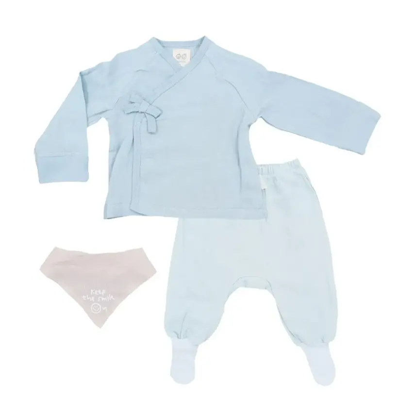 Andy Wawa Zıbın Takımı 3lü Müslin Baby Home Mavi Gökyüzü - 1