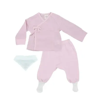 Andy Wawa Zıbın Takımı 3lü Müslin Baby Home Pembe