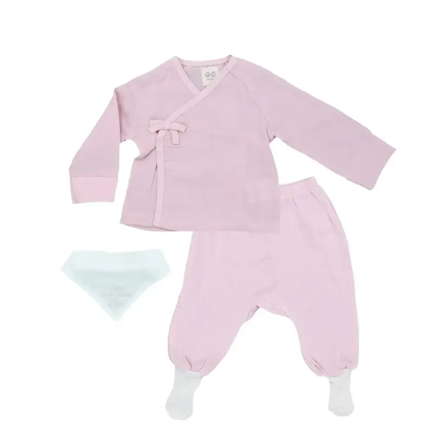 Andy Wawa Zıbın Takımı 3lü Müslin Baby Home Pembe - 1