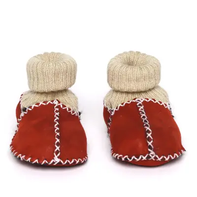 Angeltouch Kız Bebe Patik Deri Lüx Kırmızı - 6