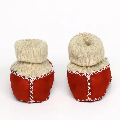 Angeltouch Kız Bebe Patik Deri Lüx Kırmızı - 3