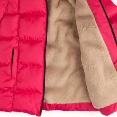 Angeltouch Kız Su Geçirmez Kaban Kare Desen Fuşya - 5